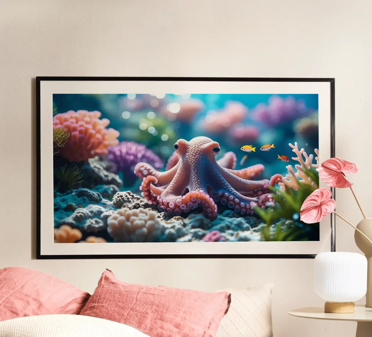 🪸🐙 Octopus | Soft pink encounter (2) hahnemühle by Trinkets NL Design Studio