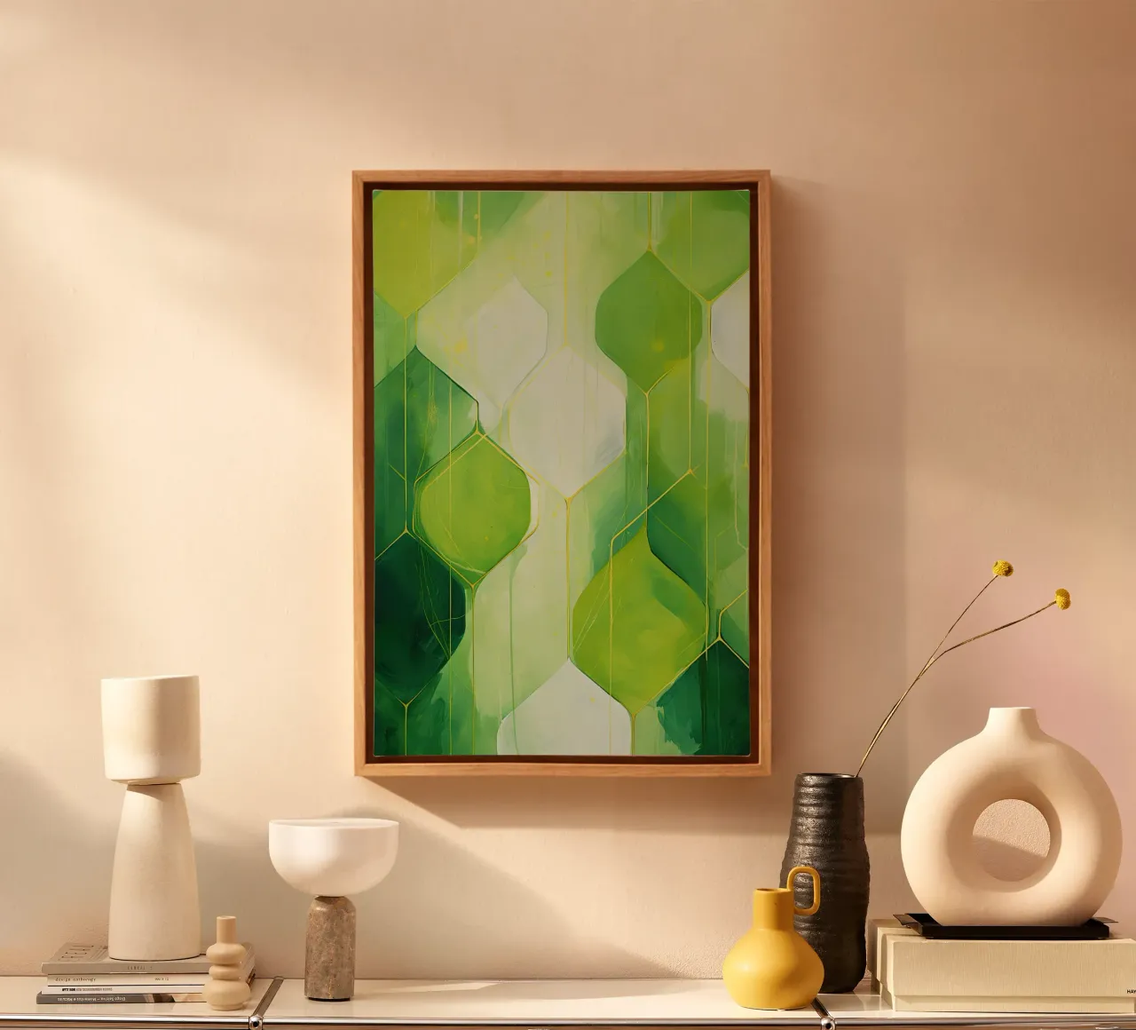 Abstract and green colours canvas by Imagine
