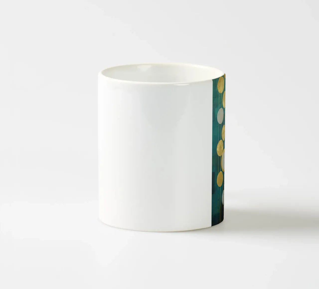 Gouden cirkels, abstract keramische mok van Imagine