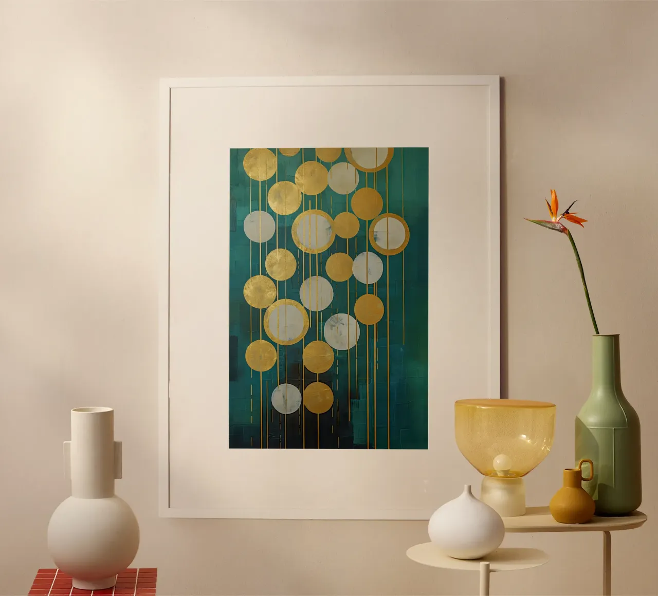 Golden circles, abstract hahnemühle by Imagine