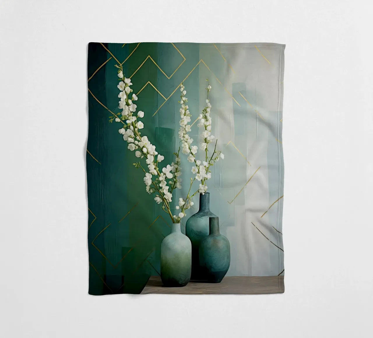 Natura morta e colori verdi coperta in pile da Imagine