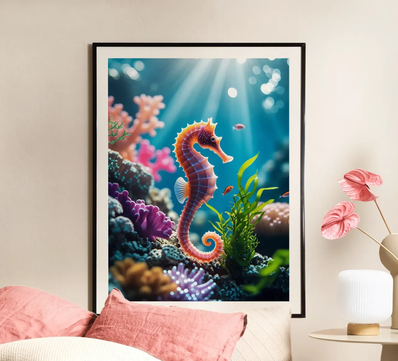 🪸🐠 Seahorse | Floating Dream (1) poster by Trinkets NL Design Studio
