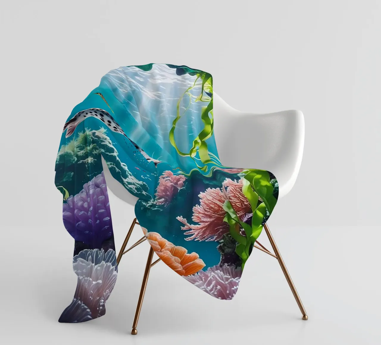 Foca maculata | Paesaggio onirico di una foca (1) coperta in pile da Trinkets NL Design Studio