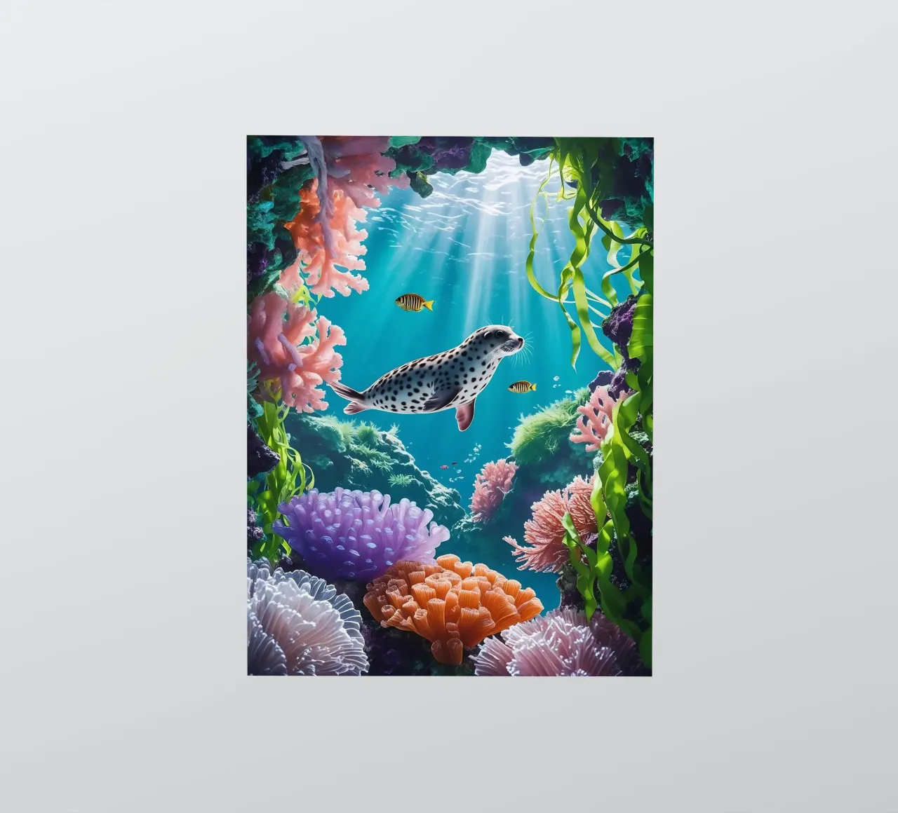 Foca maculata | Paesaggio onirico di una foca (1) adesivo da Trinkets NL Design Studio