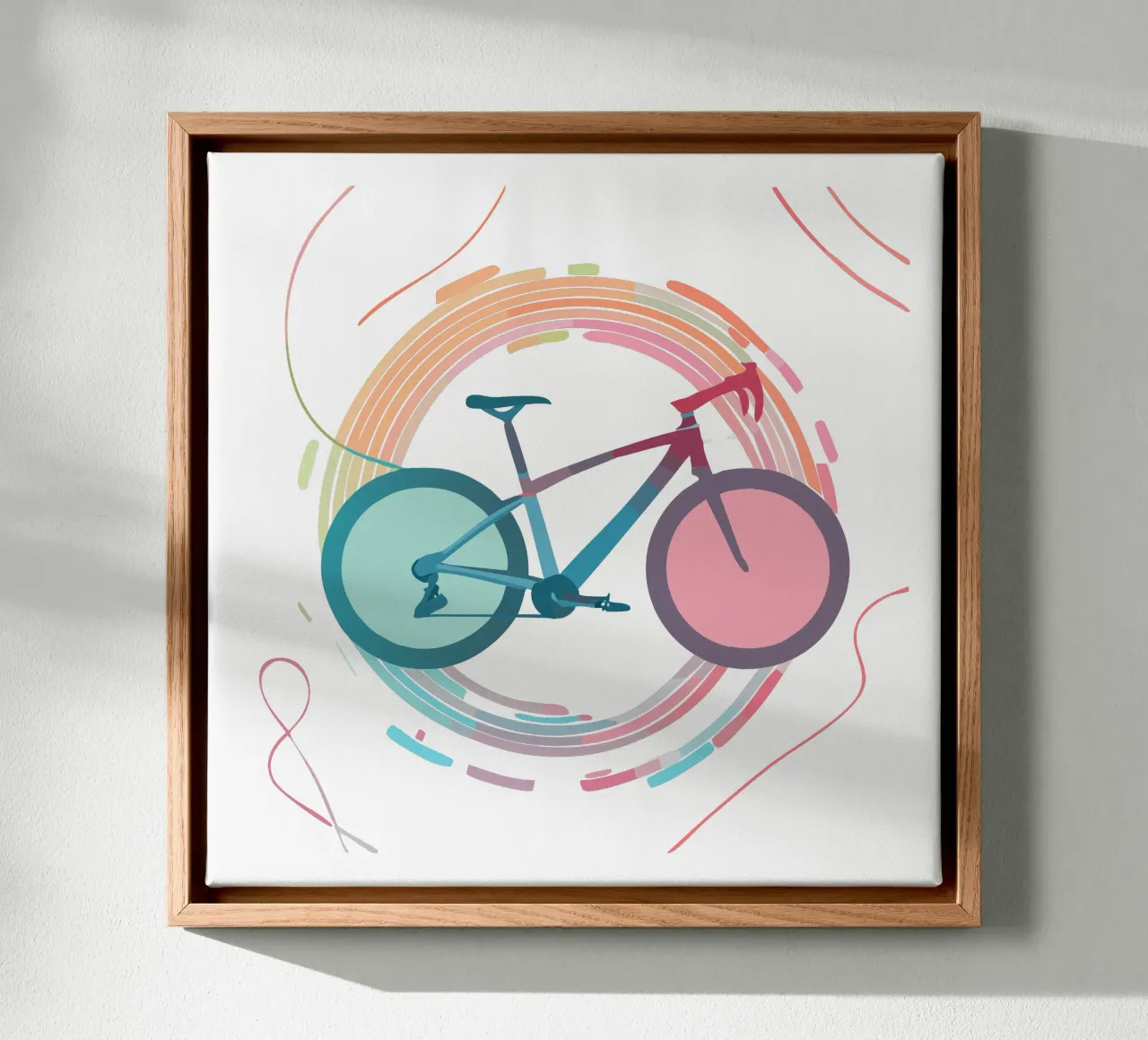 Modern road bike design - colourful bike in the colour wheel canvas by Radkunstwerk