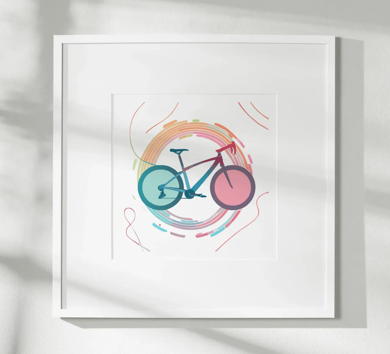 Modern racefietsontwerp - kleurrijke fiets in de kleurencirkel poster met aluminium frame van Radkunstwerk