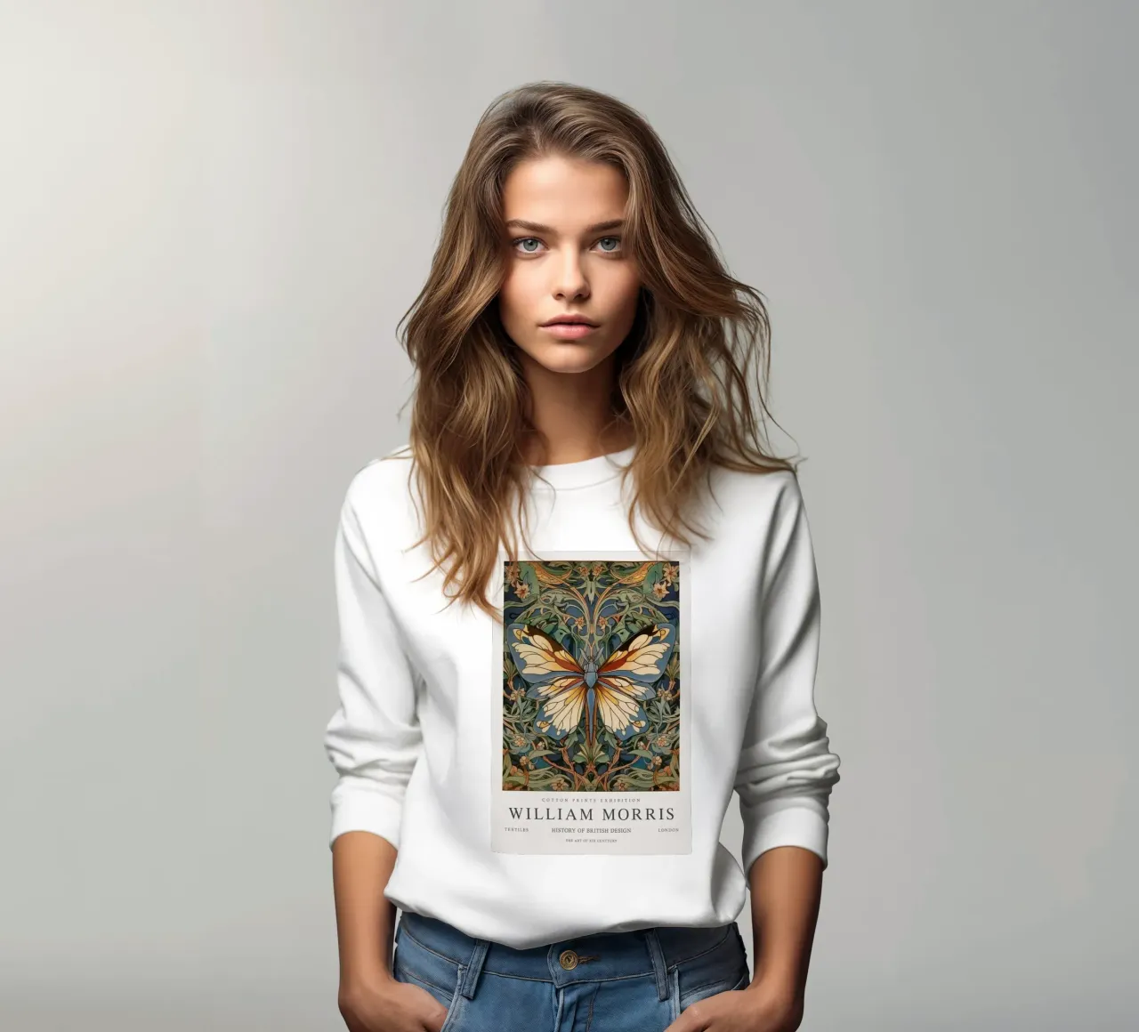 farfalla intricata design william morris felpa da komo store