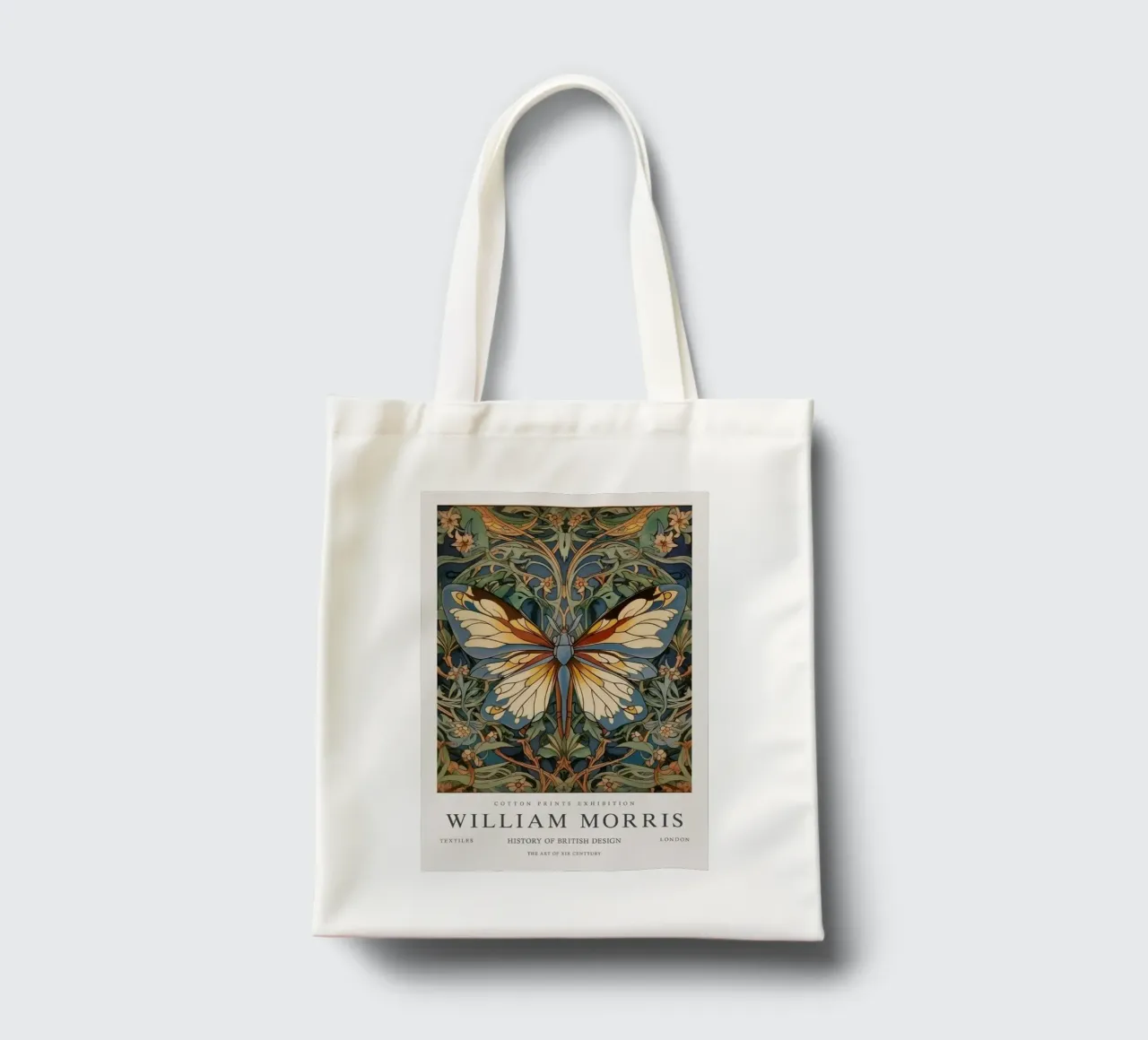 farfalla intricata design william morris borsa in juta da komo store