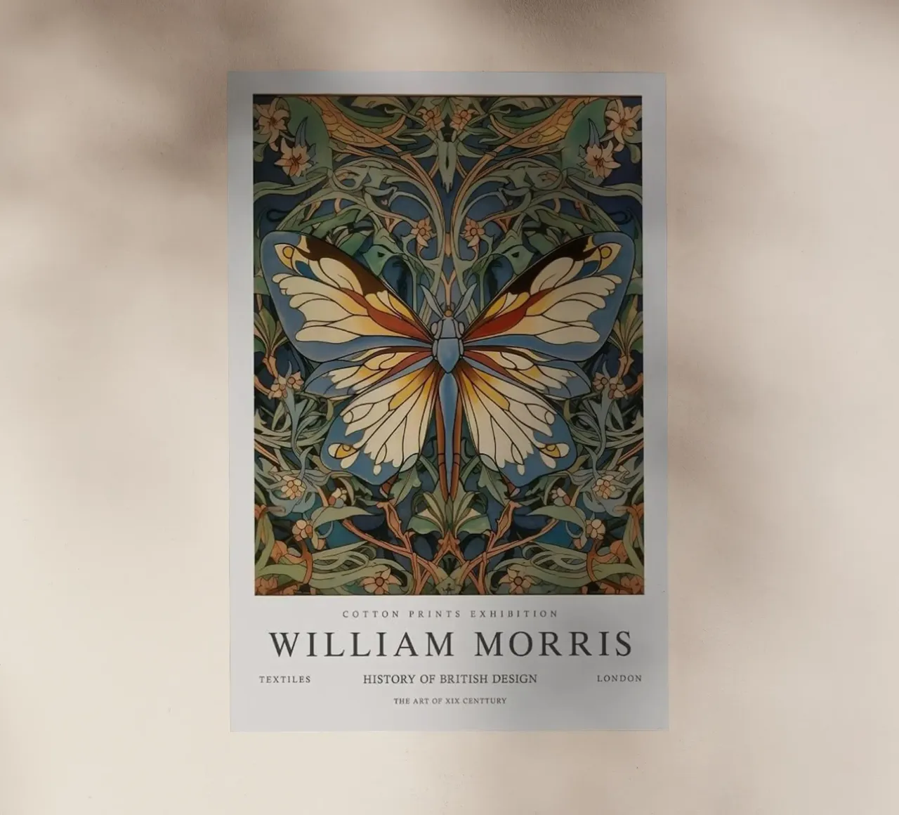 farfalla intricata design william morris pellicola backlit da komo store