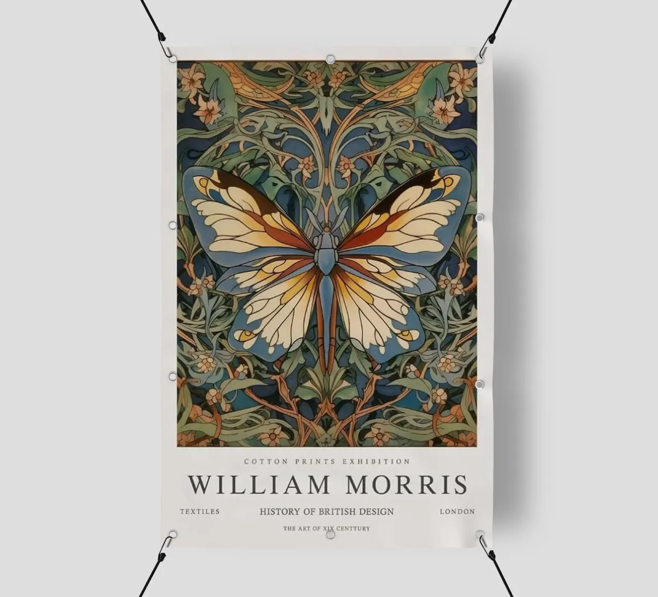 farfalla intricata design william morris telo in pvc da komo store