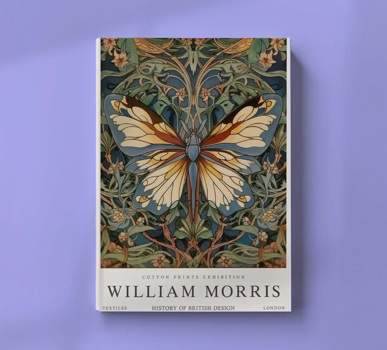 butterfly intricate-design william morris notebook by komo store