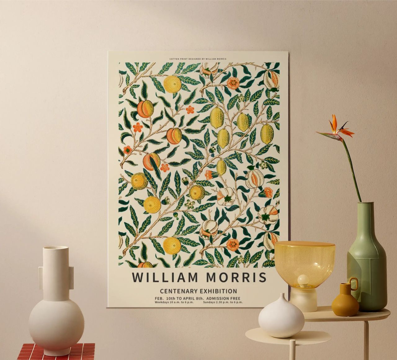zitrone fruchtbar william morris Poster von komo store