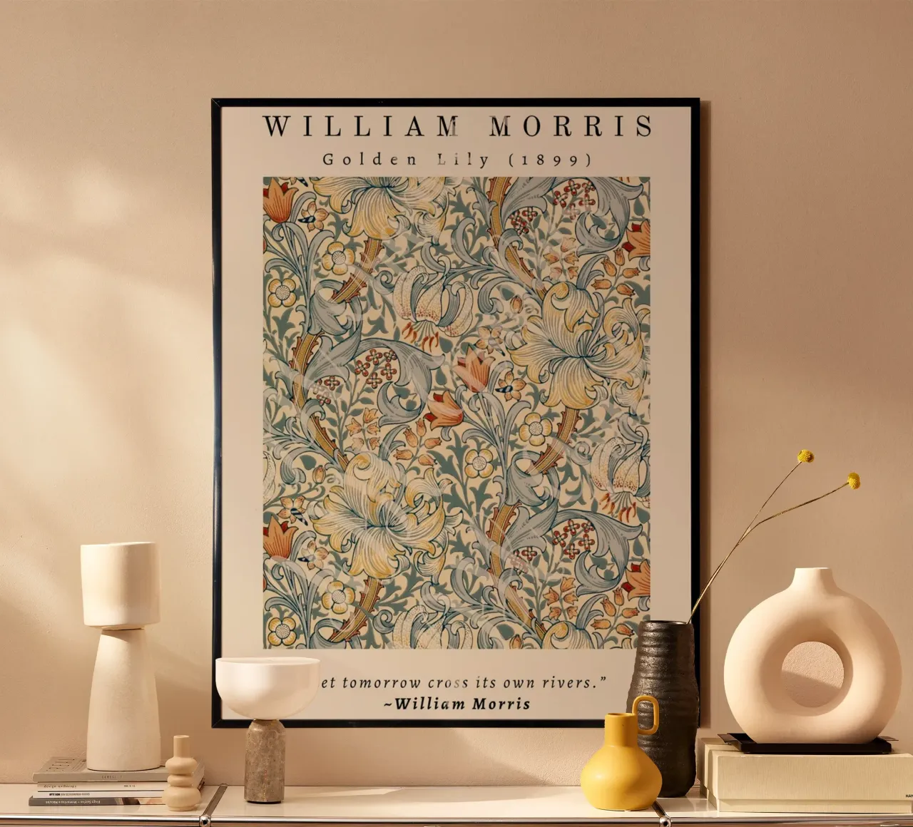 allestimento floreale gigli william morris poster con telaio in plastica da komo store