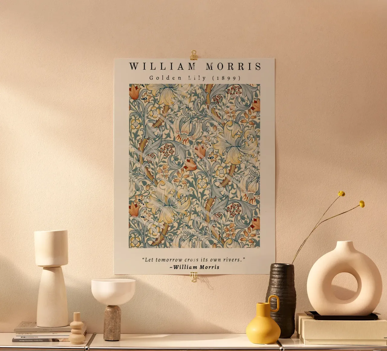 allestimento floreale gigli william morris poster con telaio in plastica da komo store