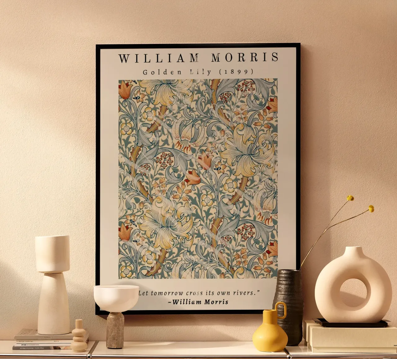 allestimento floreale gigli william morris poster con telaio in plastica da komo store
