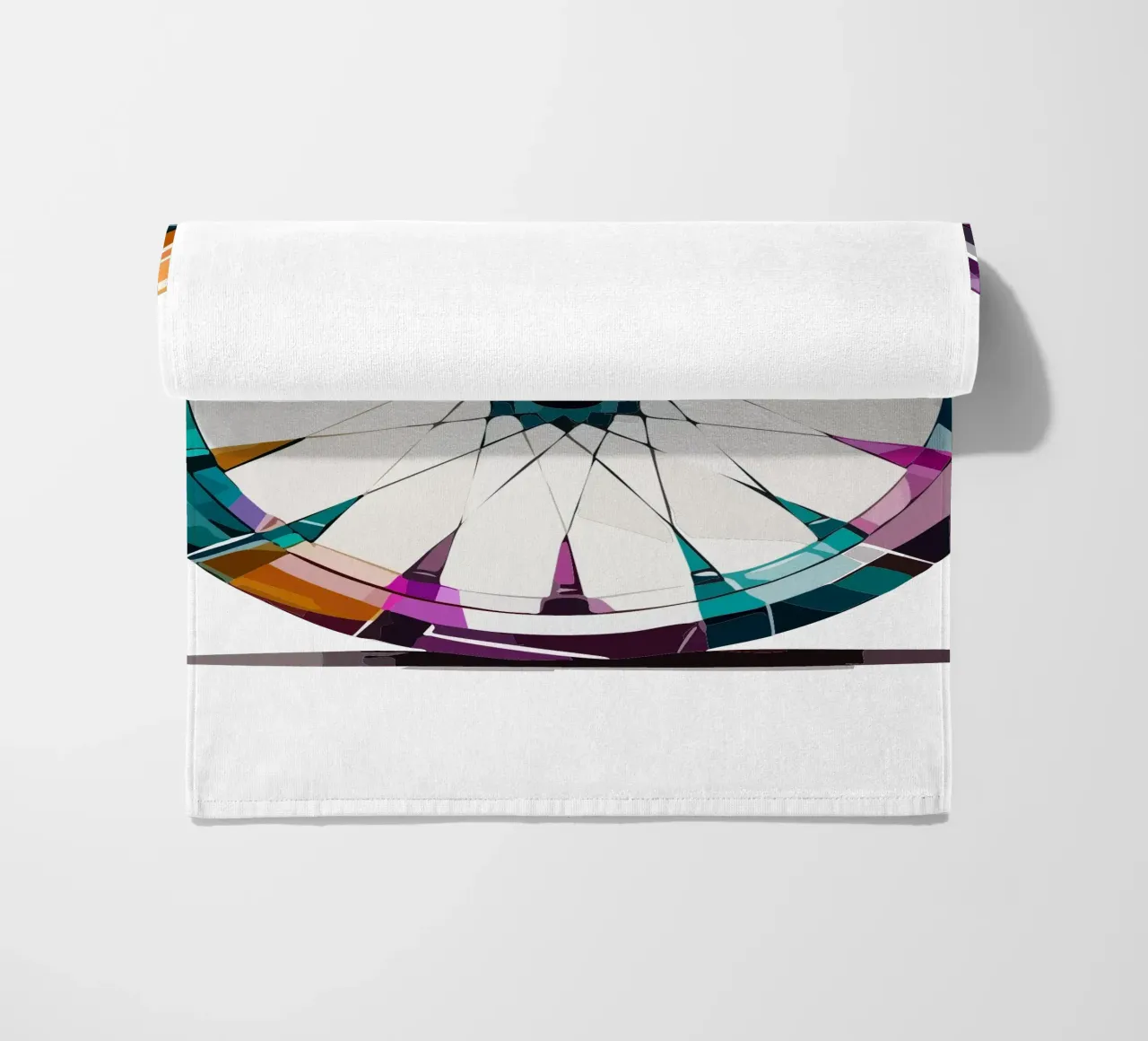 Roue avant stylée d'un vélo de course - Géométrique & Polygonale serviette de plage de Radkunstwerk