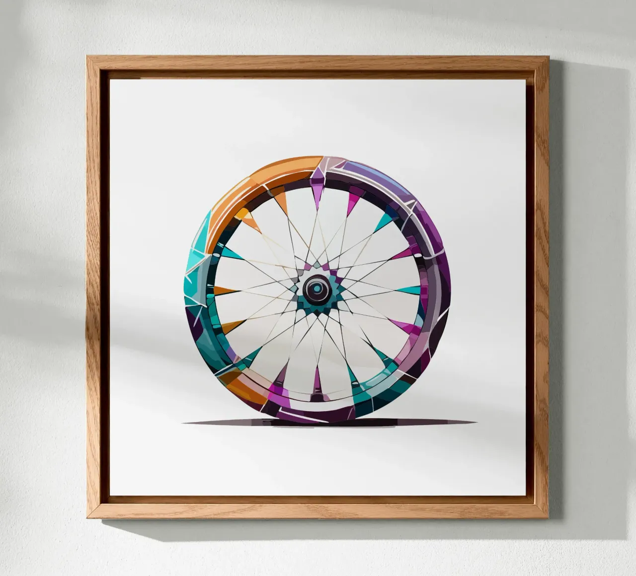 Stylish front wheel of a racing bike - Geometric & Polygonal forex plate by Radkunstwerk