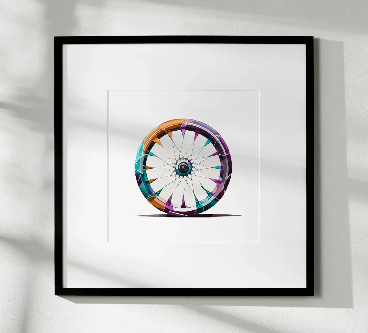 Roue avant stylée d'un vélo de course - Géométrique & Polygonale hahnemühle de Radkunstwerk