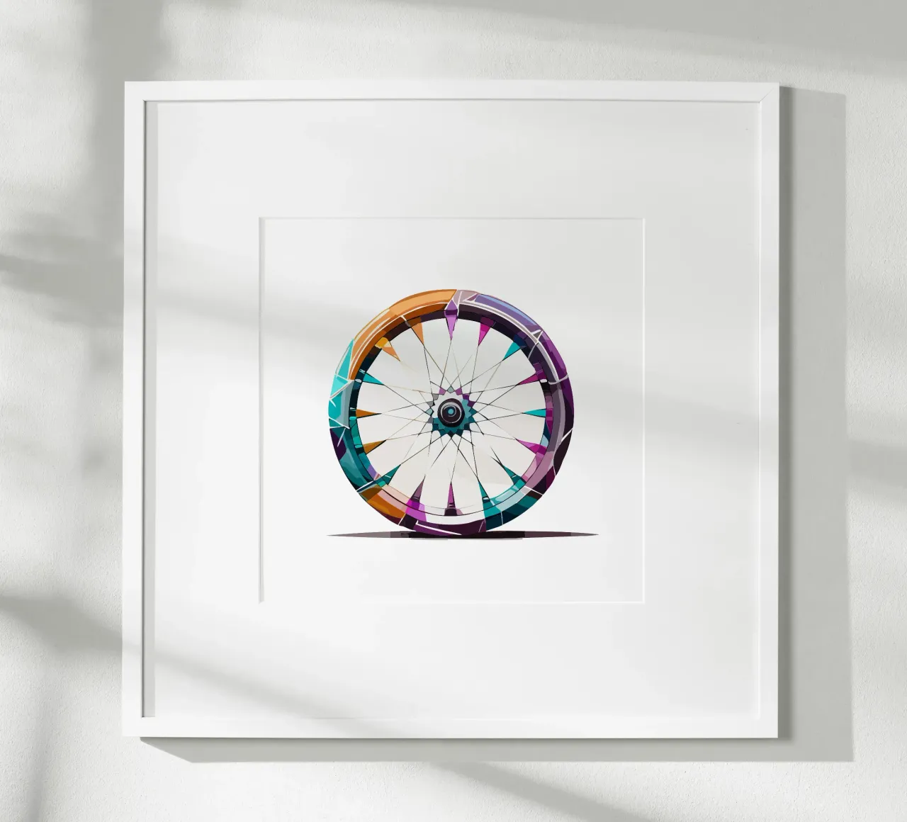 Roue avant stylée d'un vélo de course - Géométrique & Polygonale hahnemühle de Radkunstwerk