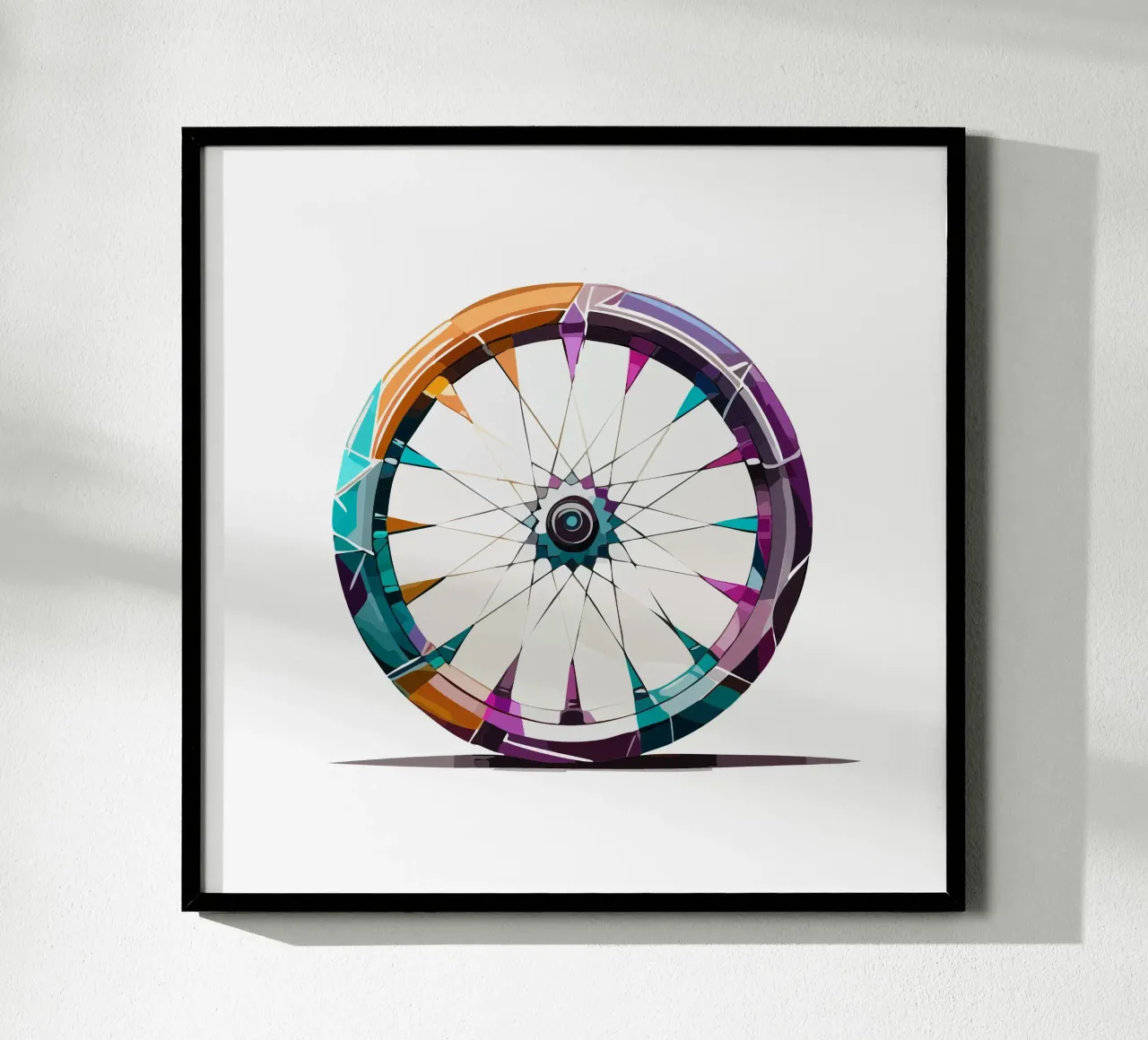 Roue avant stylée d'un vélo de course - Géométrique & Polygonale hahnemühle de Radkunstwerk