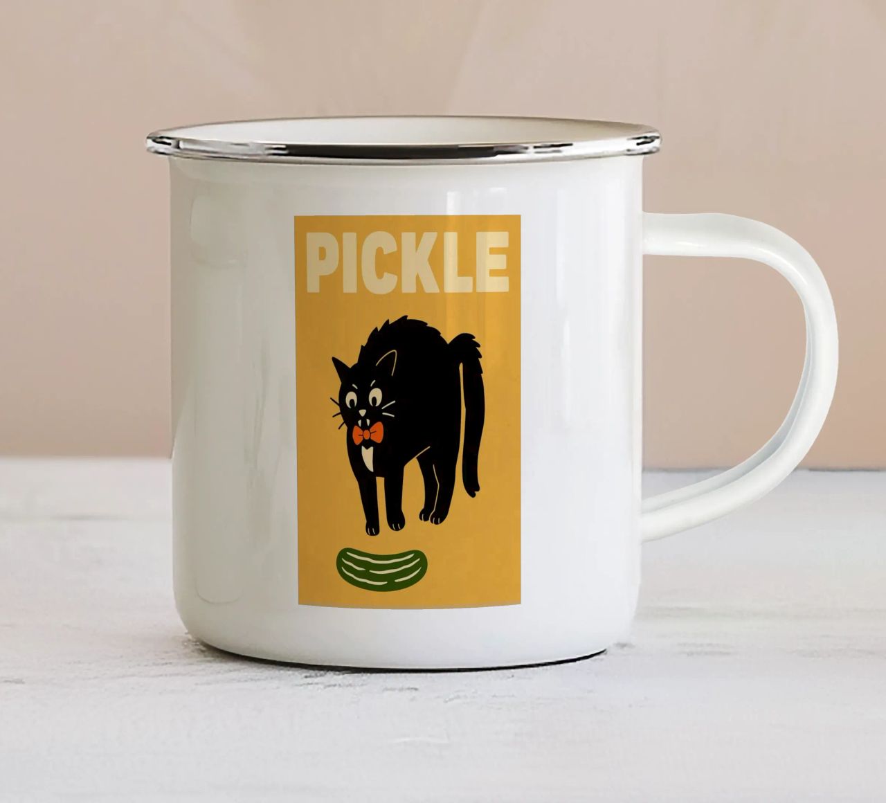 Gatto Nero Sottaceto tazza in smalto da Rawdenox