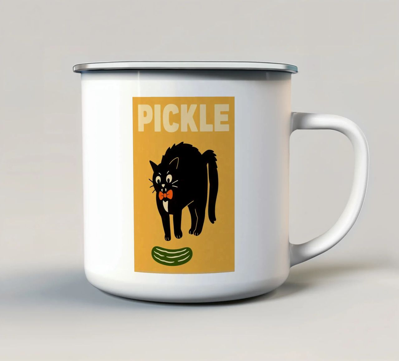 Gatto Nero Sottaceto tazza in smalto da Rawdenox