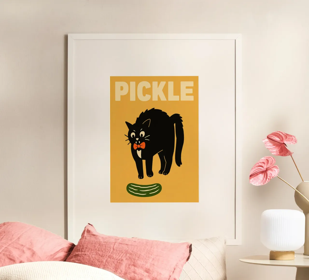 Gatto Nero Sottaceto poster con telaio in alluminio da Rawdenox