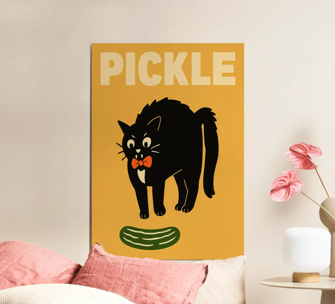 Gatto Nero Sottaceto poster con telaio in alluminio da Rawdenox