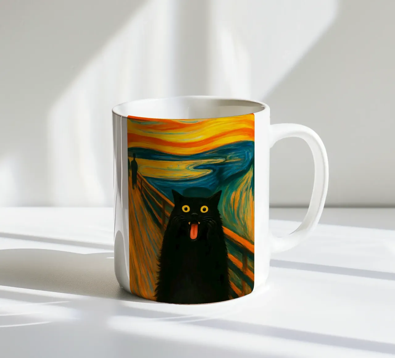 Gatto nero L'urlo tazza in ceramica da Rawdenox