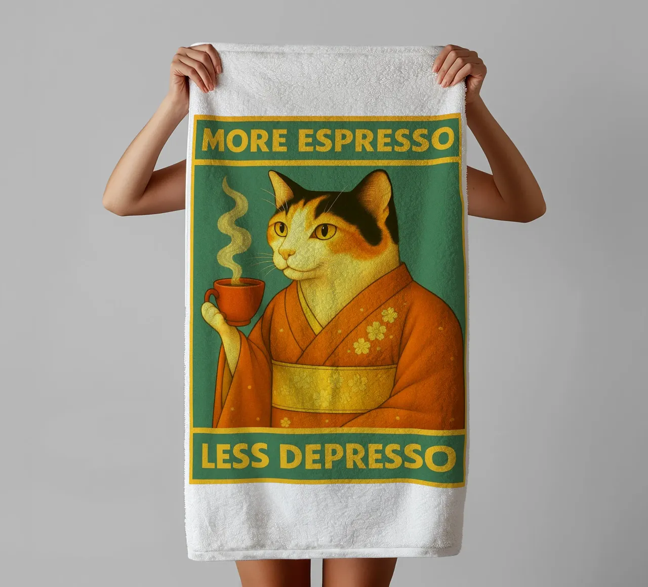 Cat More Espresso asciugamano da bagno da Rawdenox