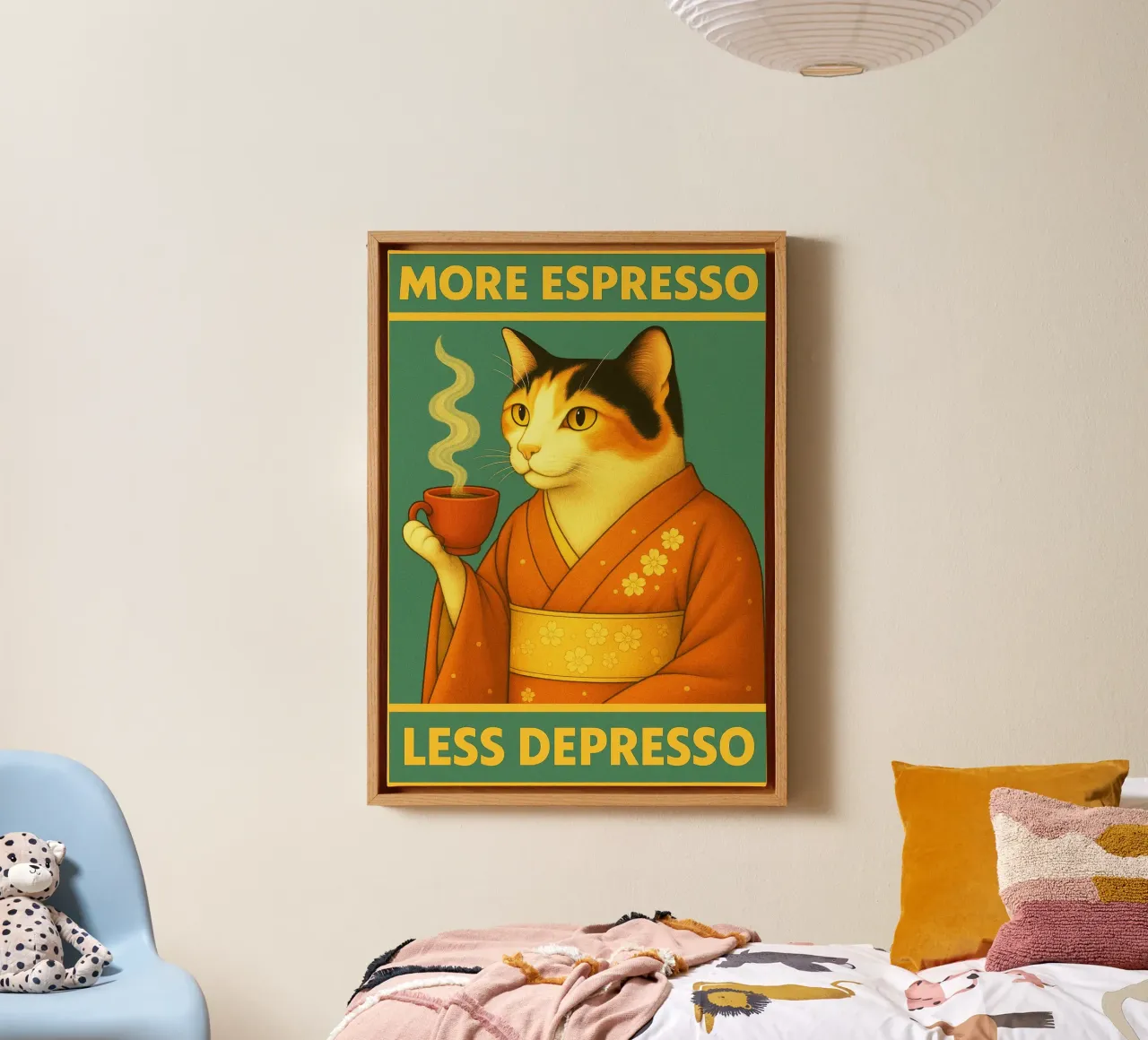 Cat More Espresso tela con Cornice a cassetta da Rawdenox
