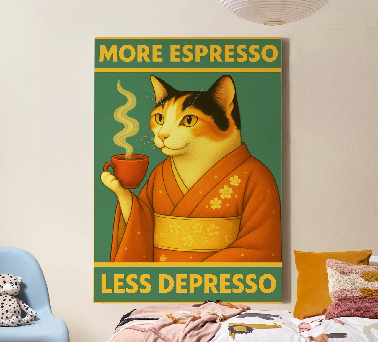 Cat More Espresso tela con Cornice a cassetta da Rawdenox