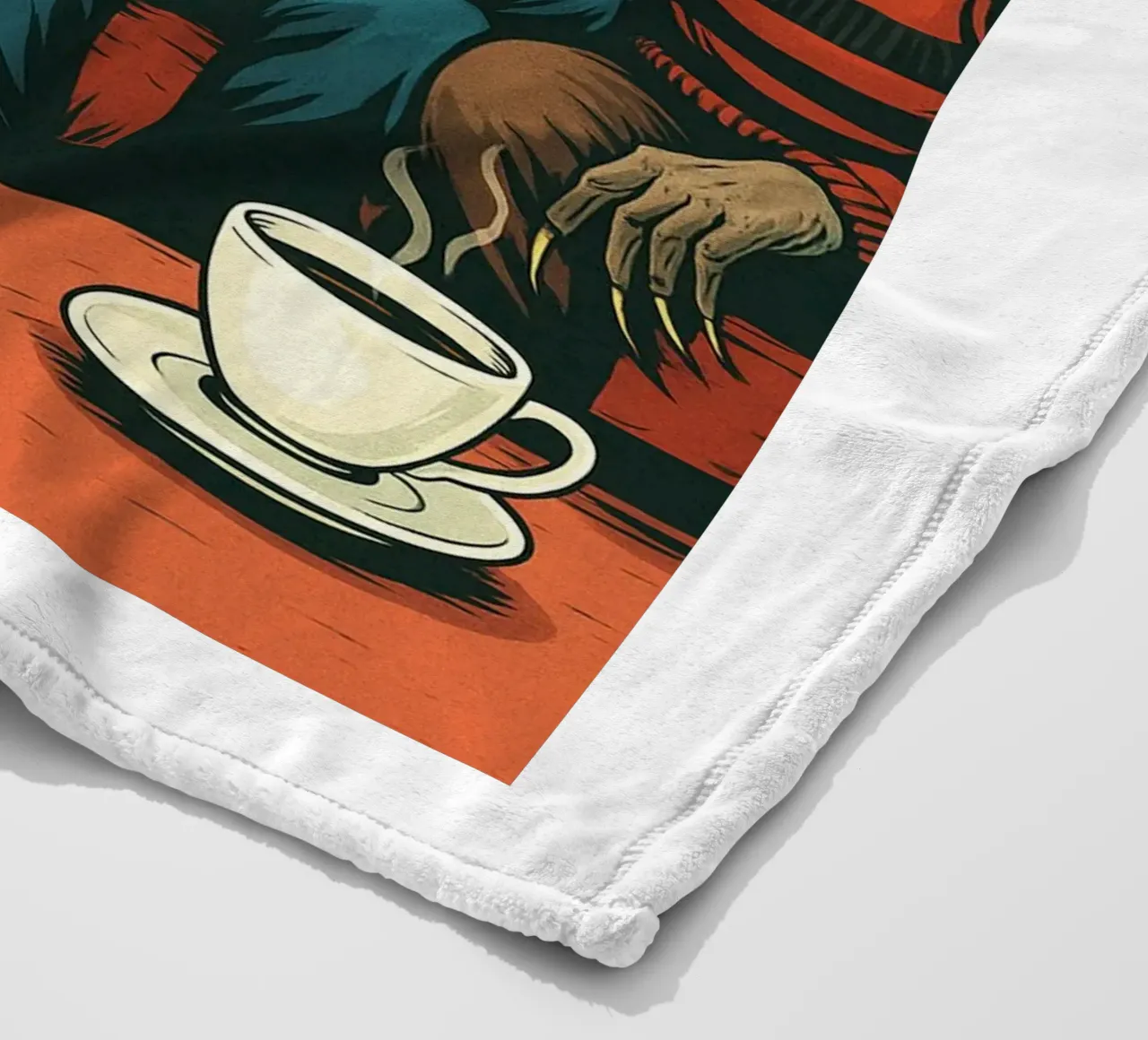 Coffe its what calm the monster inside fleece blanket by Rawdenox