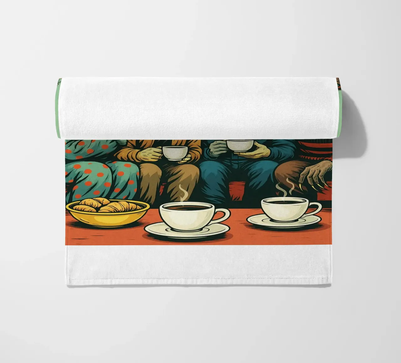 Coffe its what calm the monster inside beach towel by Rawdenox