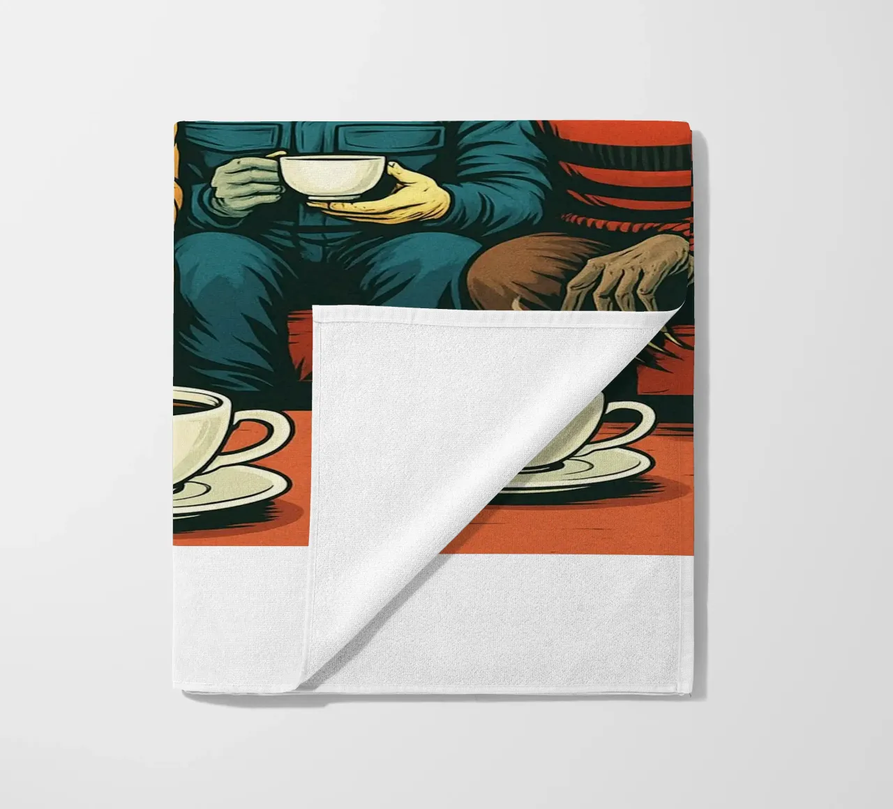 Coffe its what calm the monster inside beach towel by Rawdenox