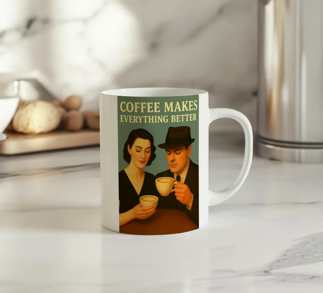 Il caffè migliora tutto tazza in ceramica da Rawdenox