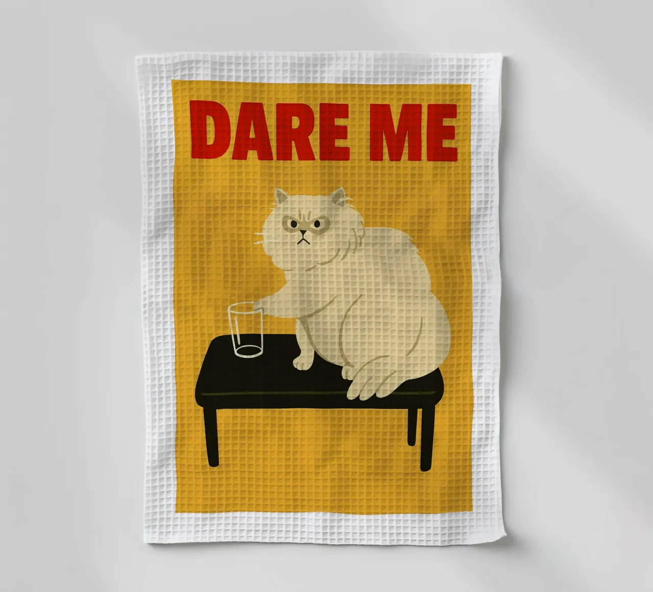 Dare Me Funny Cat torchon de Rawdenox