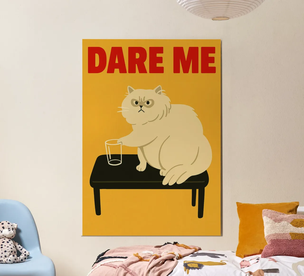 Obbligo di gatto divertente poster con telaio in legno da Rawdenox