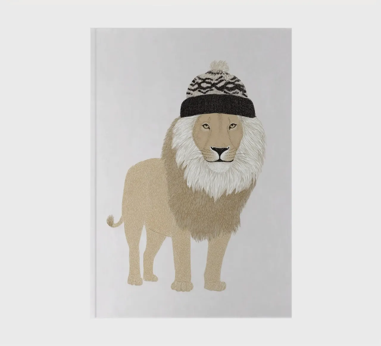 Lion with woolly hat notebook by Carinaprint