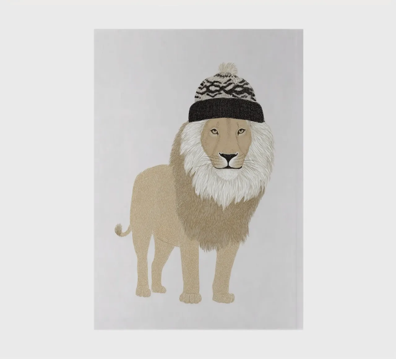 Lion with woolly hat notebook by Carinaprint
