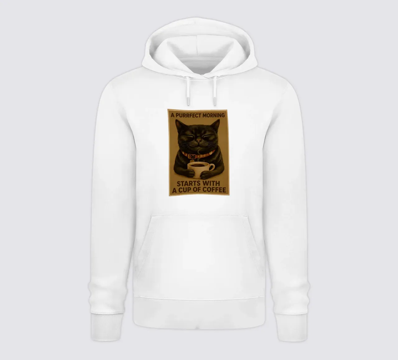 Gatto divertente Una mattina perfetta inizia con una tazza di caffè felpa con cappuccio da Rawdenox