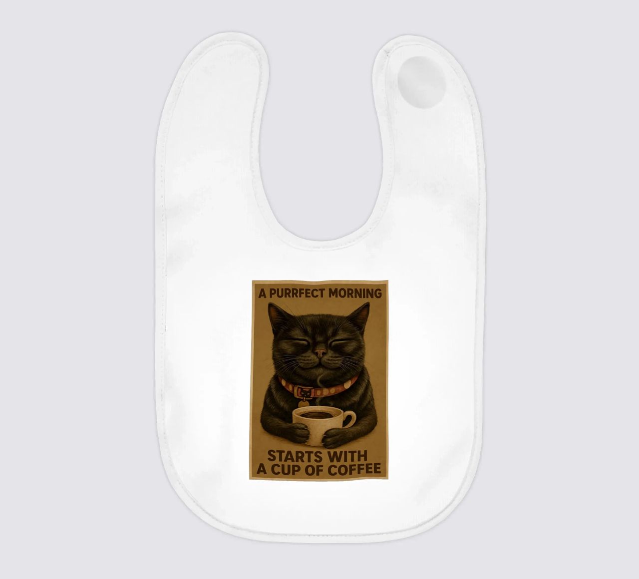 Gatto divertente Una mattina perfetta inizia con una tazza di caffè bavaglino da Rawdenox