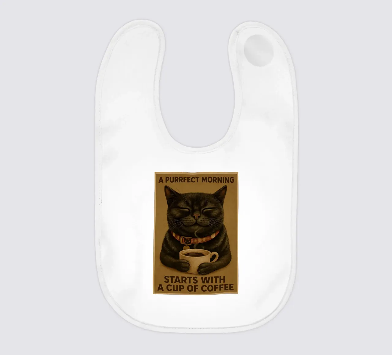 Funny Cat A Purrfect Morning Starts With A Cup Op Coffee bavoir de Rawdenox