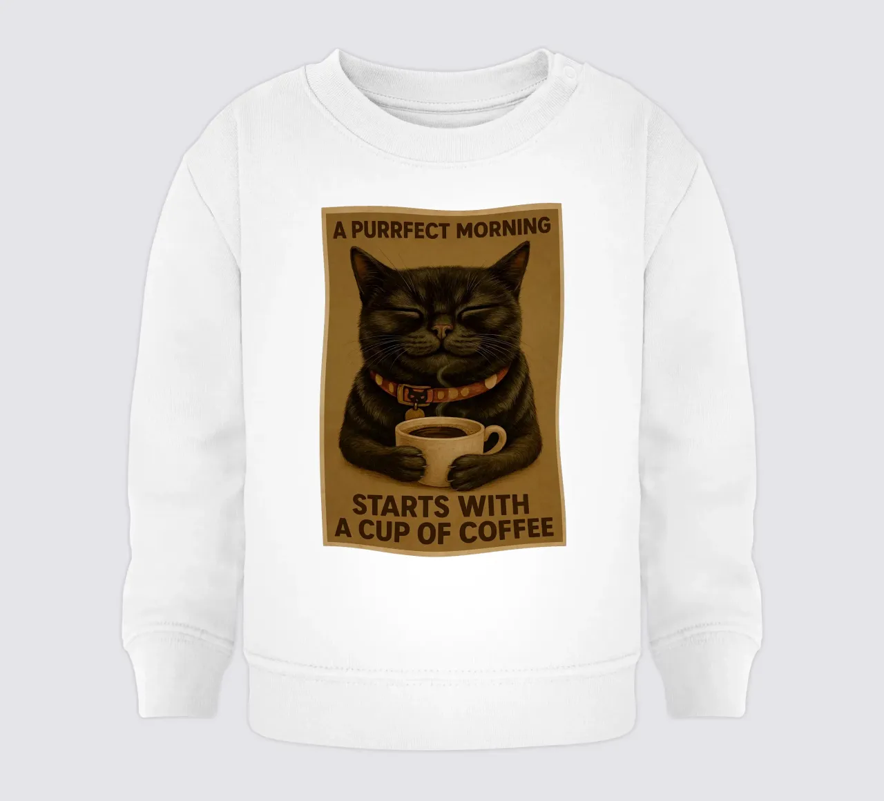 Gato divertido Una mañana perfecta empieza con una taza de café sudadera de bebé de Rawdenox