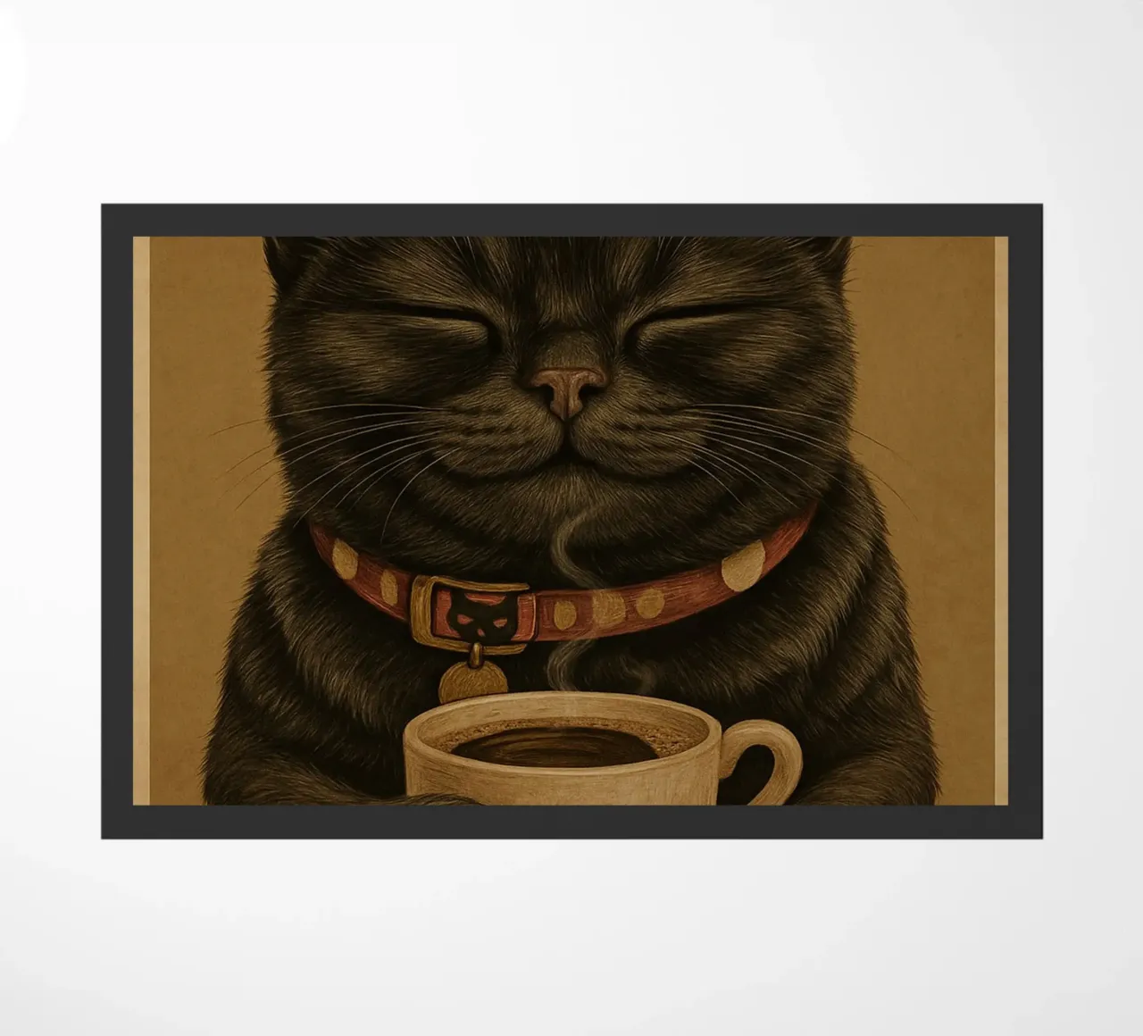 Funny Cat A Purrfect Morning Starts With A Cup Op Coffee paillasson de Rawdenox