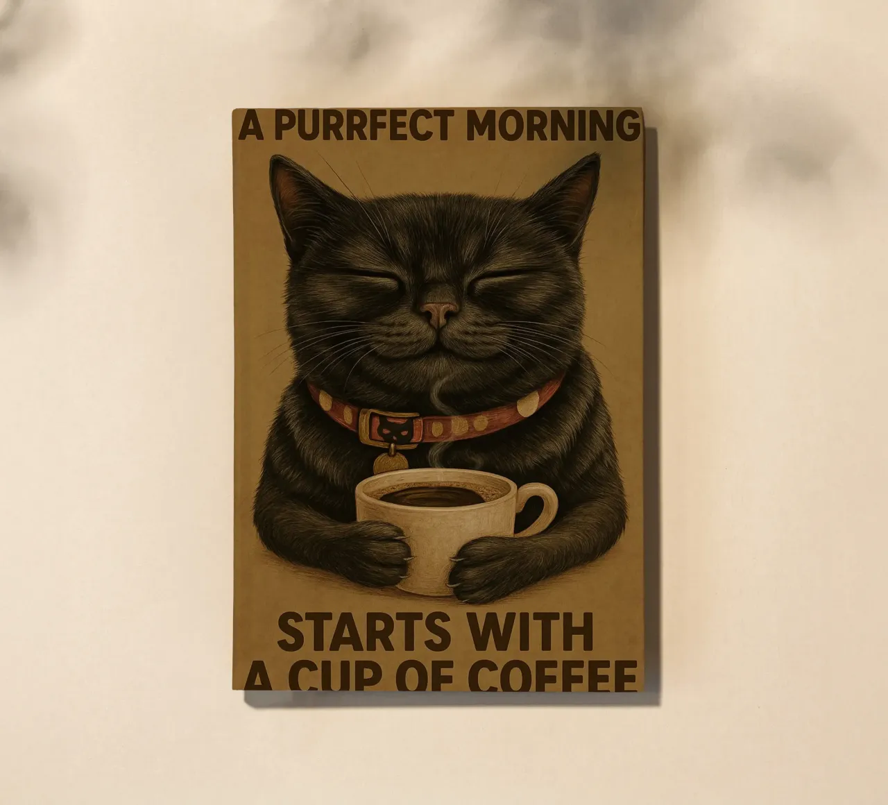 Gato divertido Una mañana perfecta empieza con una taza de café cuaderno de Rawdenox