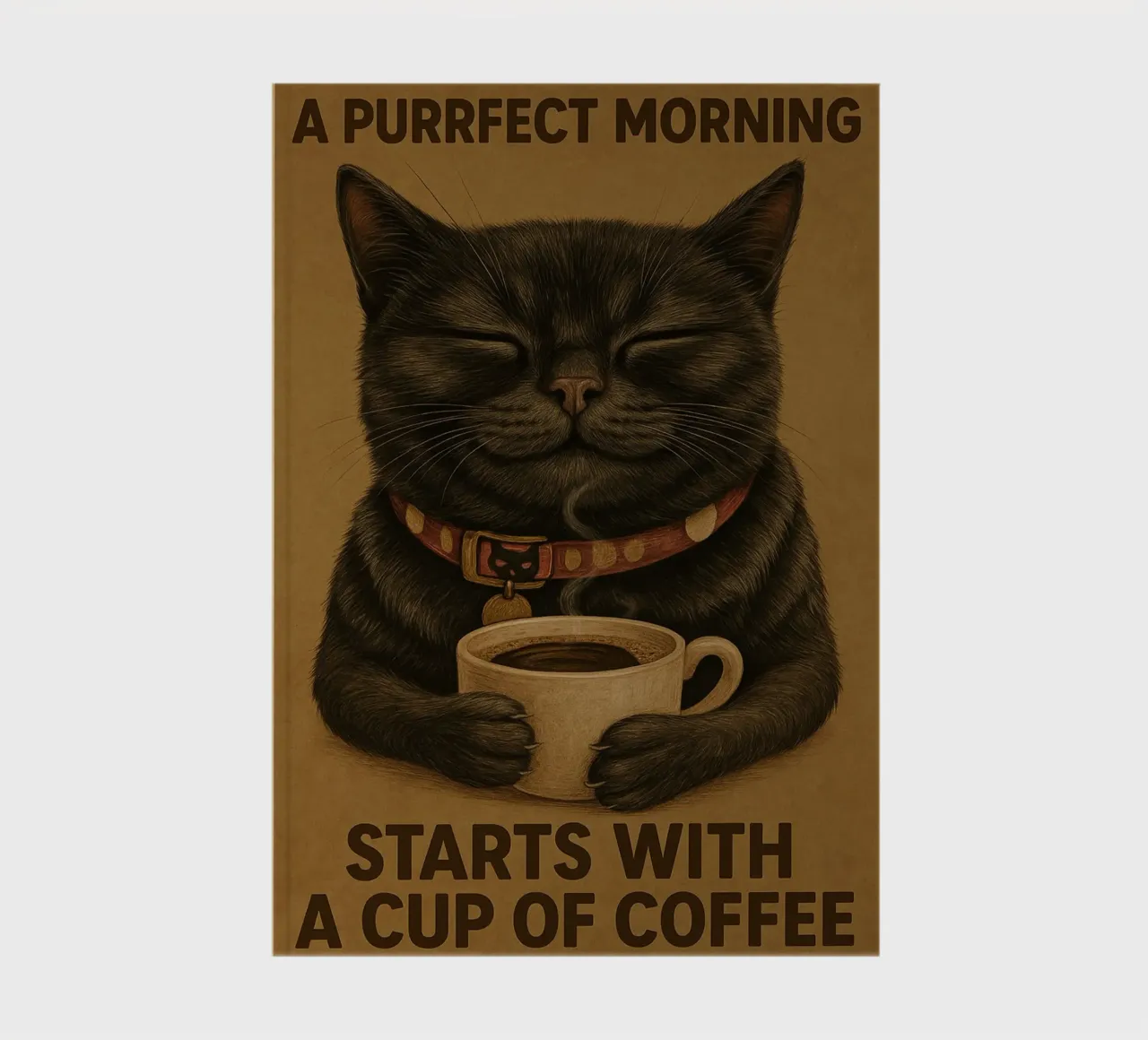 Gato divertido Una mañana perfecta empieza con una taza de café cuaderno de Rawdenox