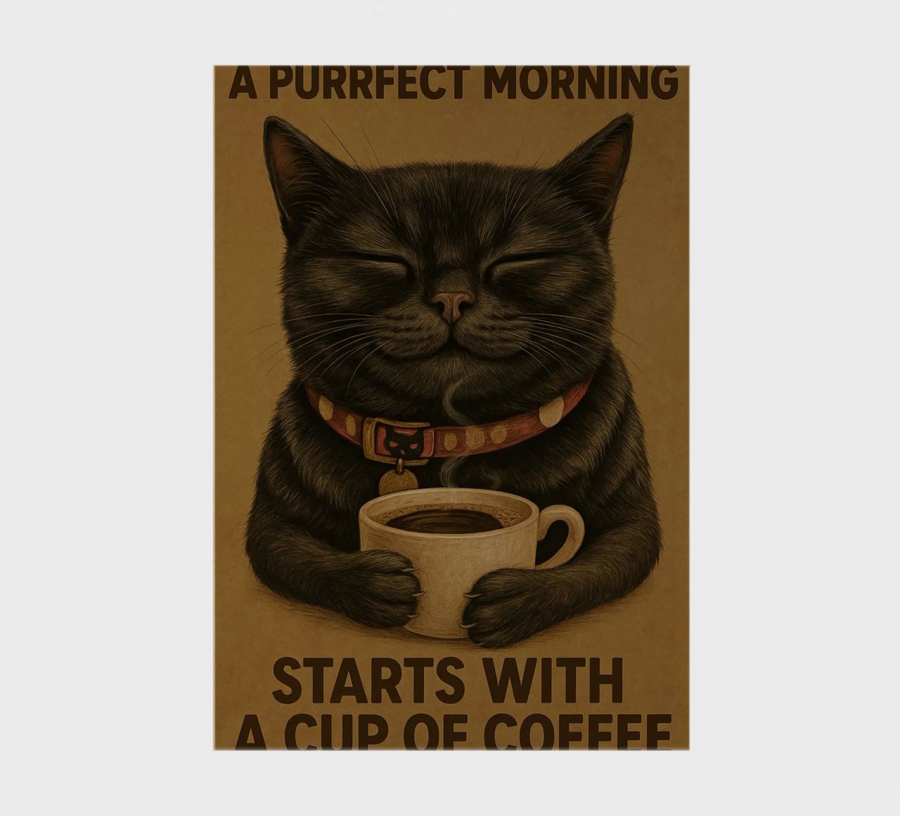 Gatto divertente Una mattina perfetta inizia con una tazza di caffè diario da Rawdenox