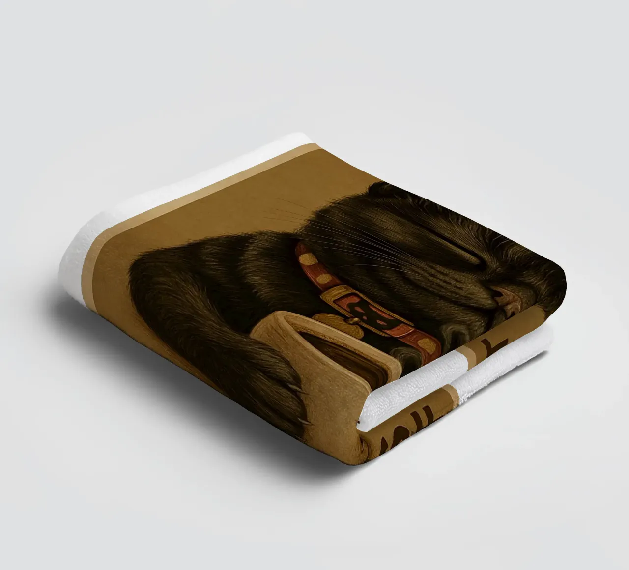 Grappige Kat Een perfecte ochtend begint met een kopje koffie badhanddoek van Rawdenox