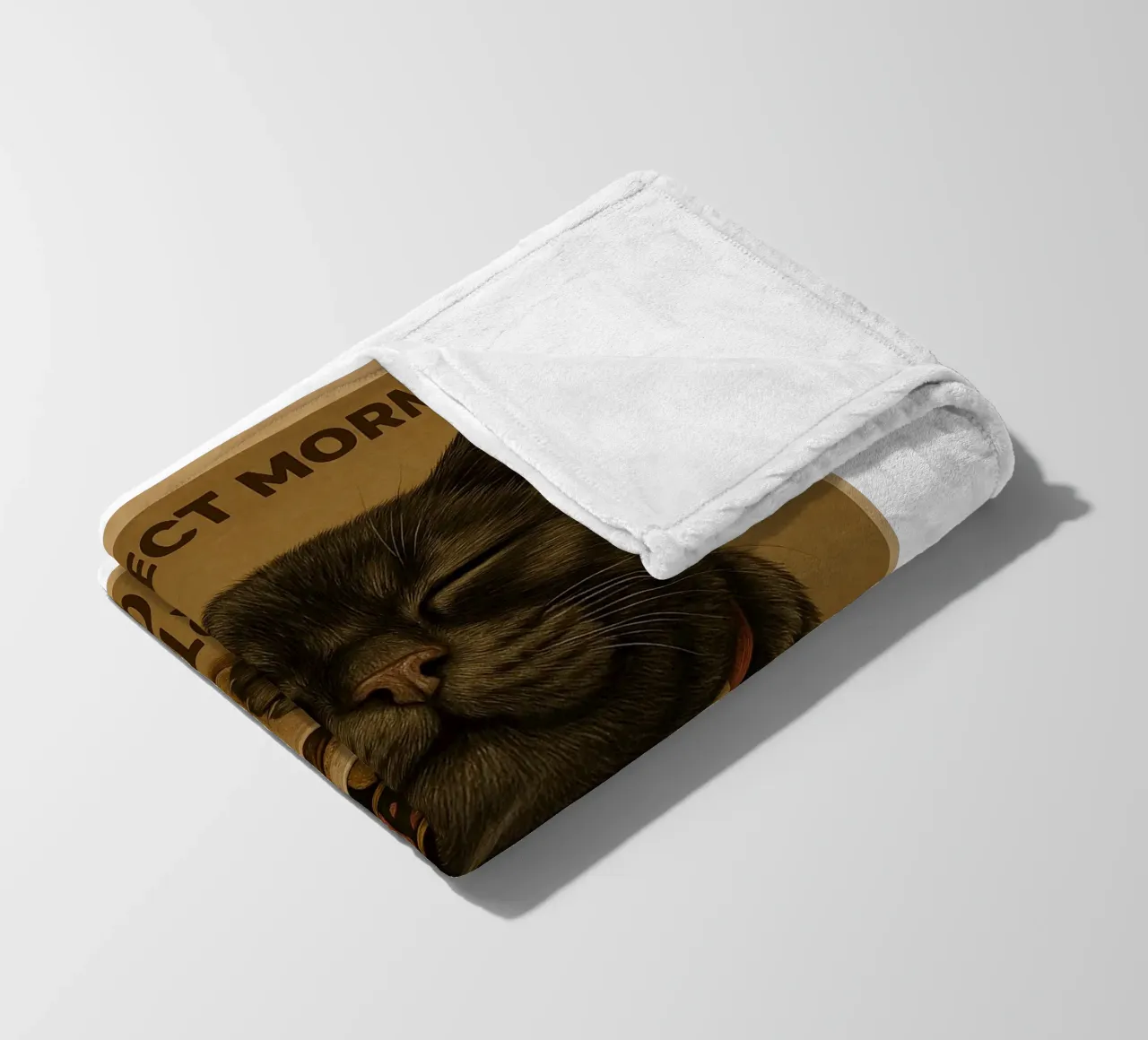 Gatto divertente Una mattina perfetta inizia con una tazza di caffè coperta in pile da Rawdenox